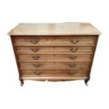 Late 19th/early 20th century Continental fruitwood plan chest