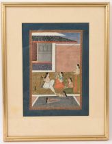 Late 19th/early 20th century Indian School gouache depicting bathers