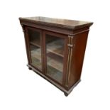 Victorian painted pine dwarf glazed bookcase