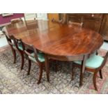 Regency mahogany D-end dining table