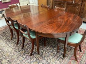 Regency mahogany D-end dining table