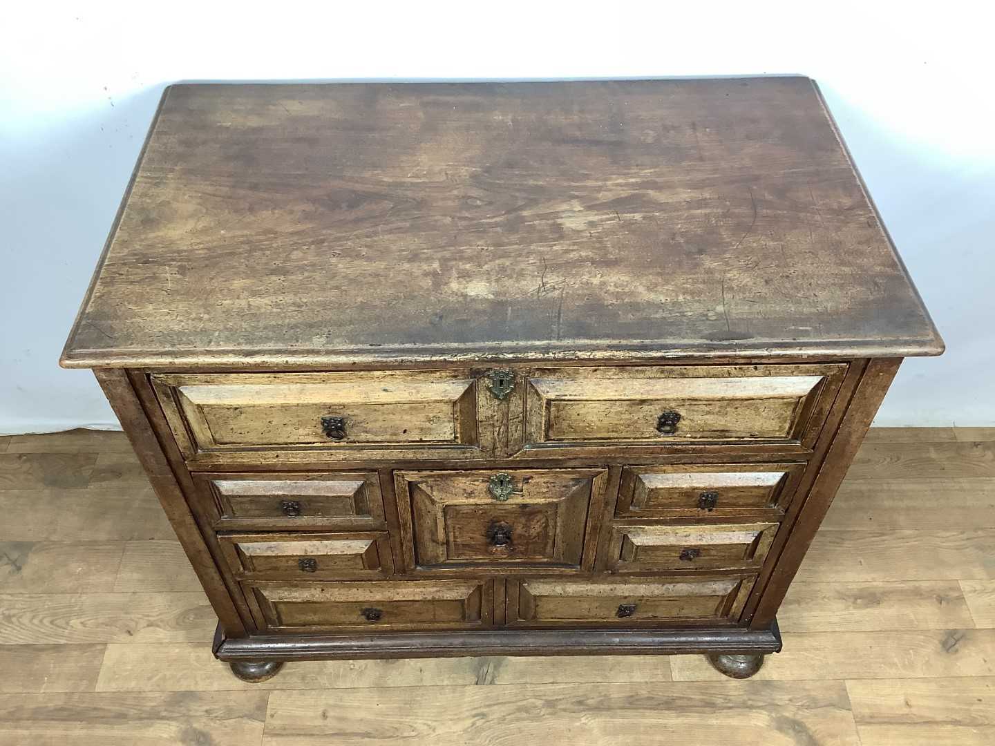 Rare late 17th century fruitwood chest of drawers - Image 3 of 7