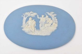 Wedgwood blue jasper oval plaque