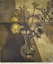 *Richard Bawden (b.1936) signed artists proof etching - 'Small Dried Plants', 18.5cm x 16cm, dedicat