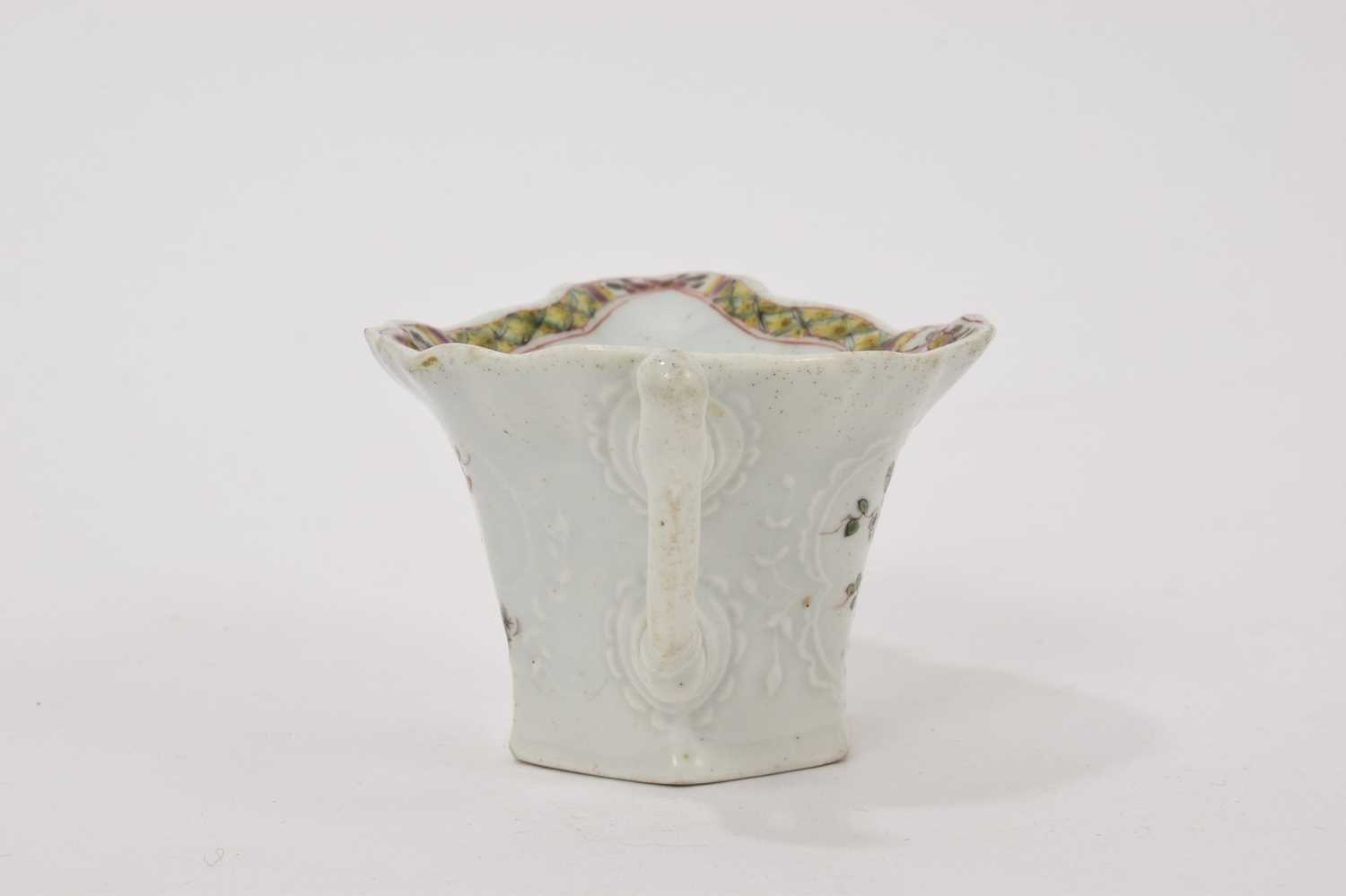 Early Worcester hexagonal cream boat, circa 1754 - Image 4 of 7