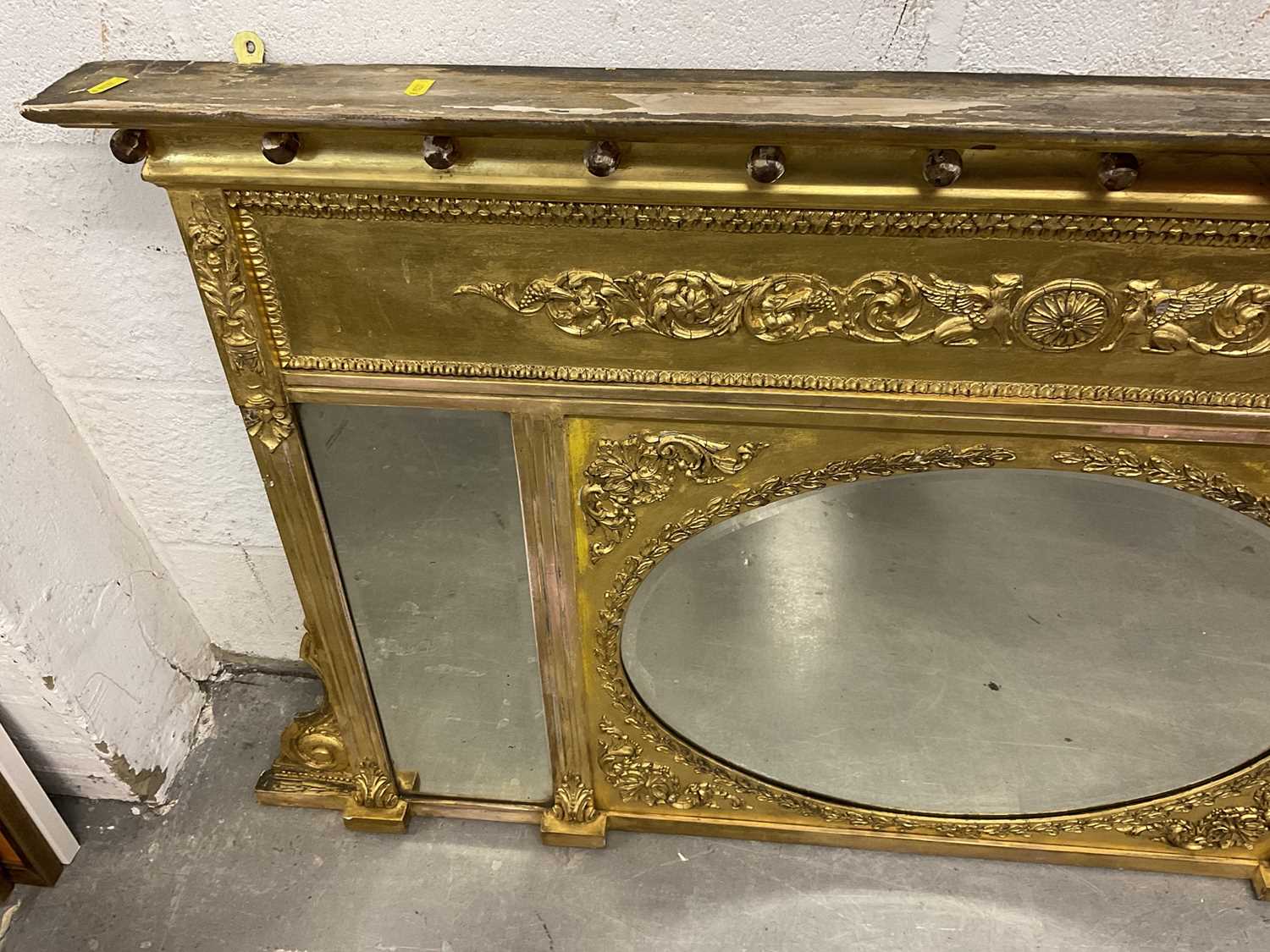 Early 19th century overmantel mirror in gilt frame - Image 2 of 6