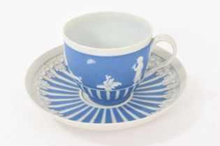 Wedgwood blue jasper dip teacup and saucer, circa 1790