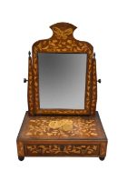 Early 19th century Dutch marquetry toilet mirror