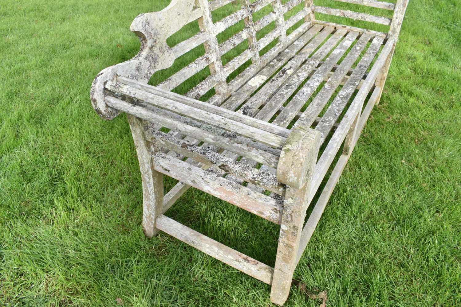 Lutyens style teak garden bench, approximately 166cm wide - Image 6 of 9