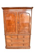Good quality late Victorian satinwood linen press by Heal & Son