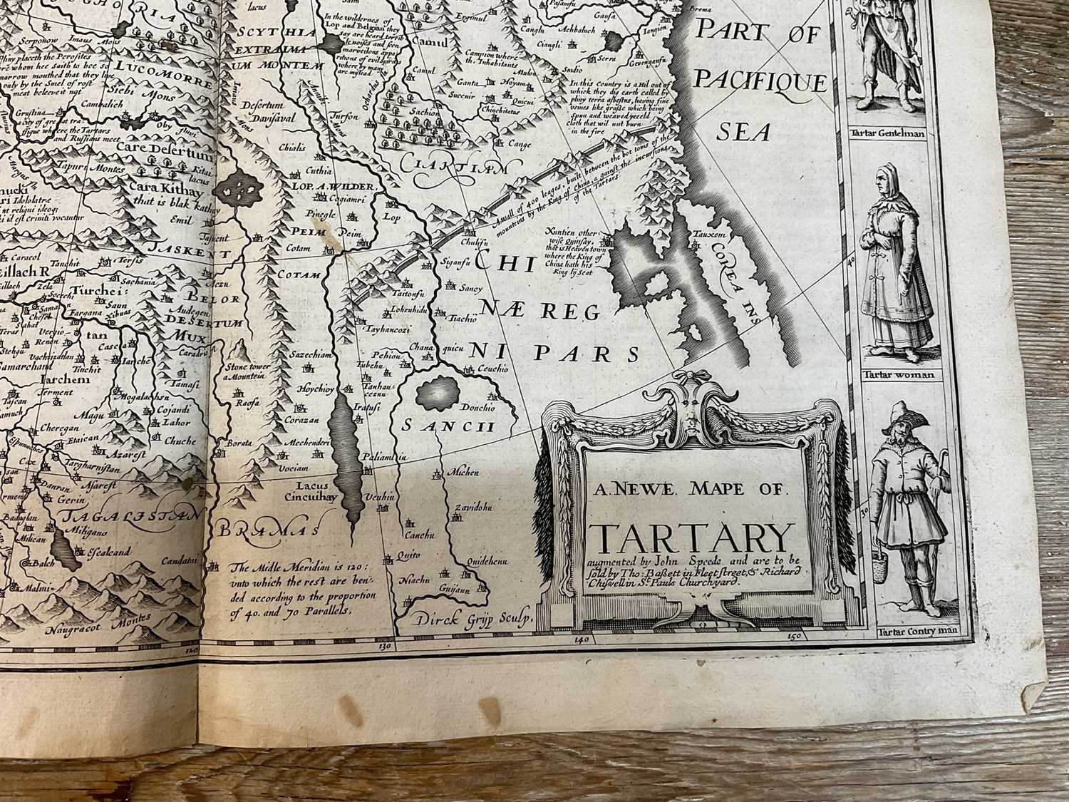 John Speed - 17th century engraved map of Tartary - Image 4 of 13