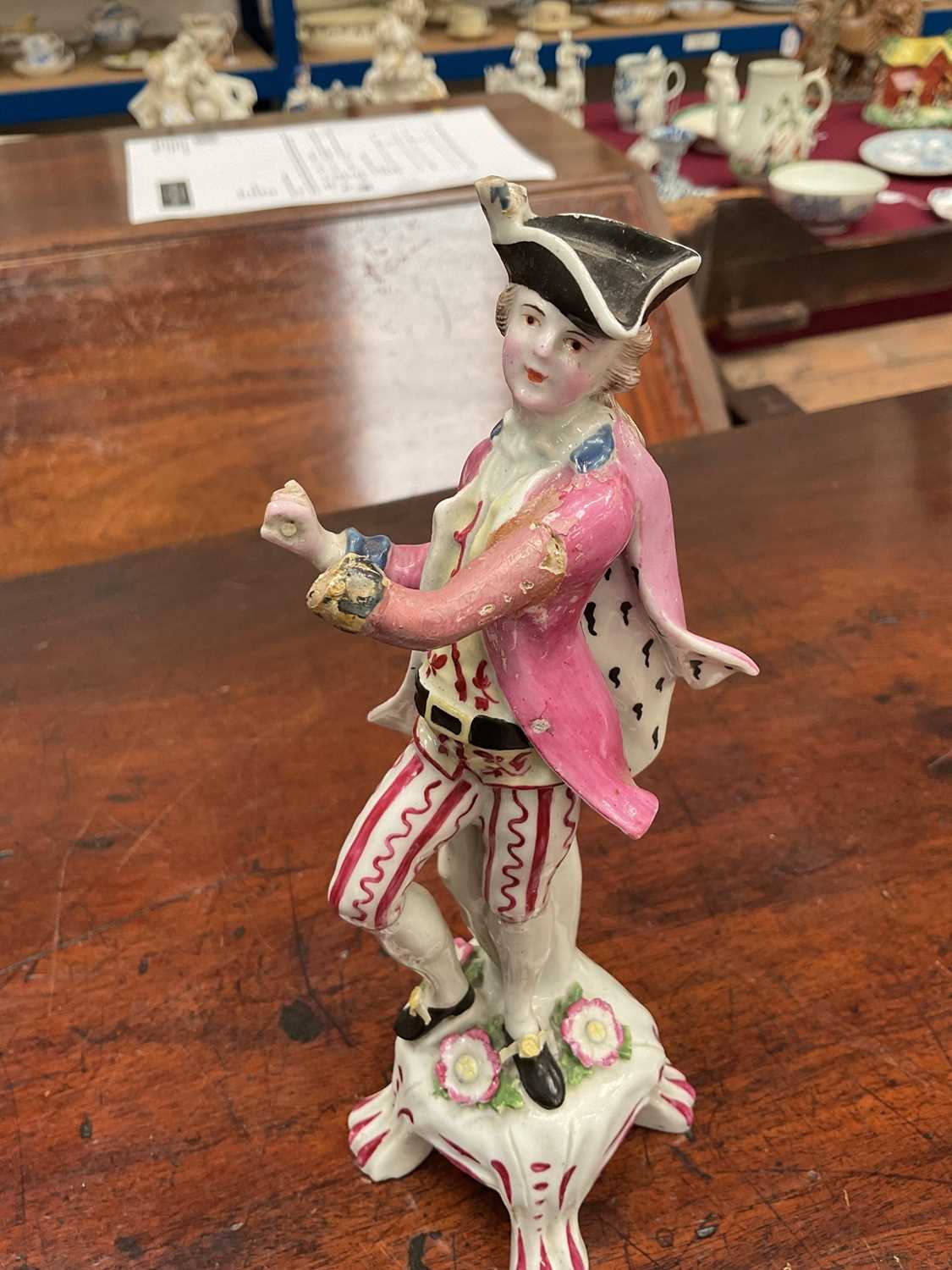 18th century polychrome painted porcelain figure - Image 4 of 7
