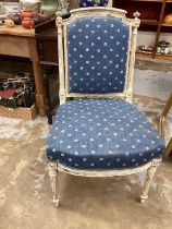 Set of four painted dining chairs, four others