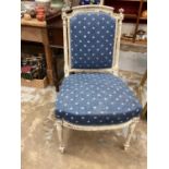 Set of four painted dining chairs, four others