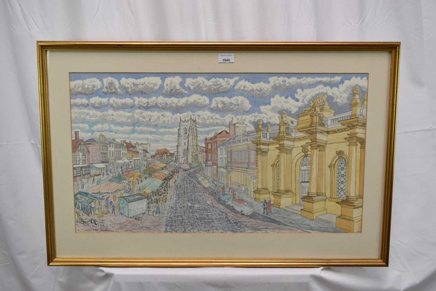 Robert Clitherow (b.1942) watercolour on paper - Market Hill, Sudbury, signed and dated 1976, Gainsb - Image 2 of 6