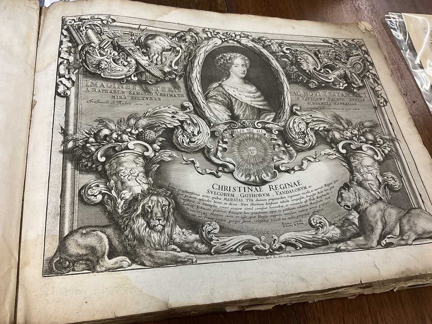 Imagines Veteris ac Novi Testamenti a Raphaelis Sanctio Urbinate…- Vellum bound book of 17th century - Image 17 of 18