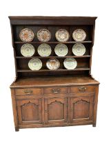 Mid 18th century oak high dresser