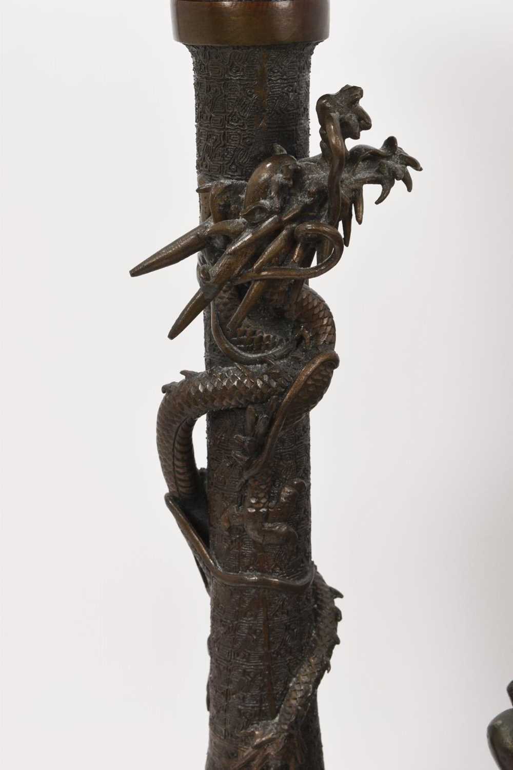 Large Japanese bronze jardinière - Image 4 of 7