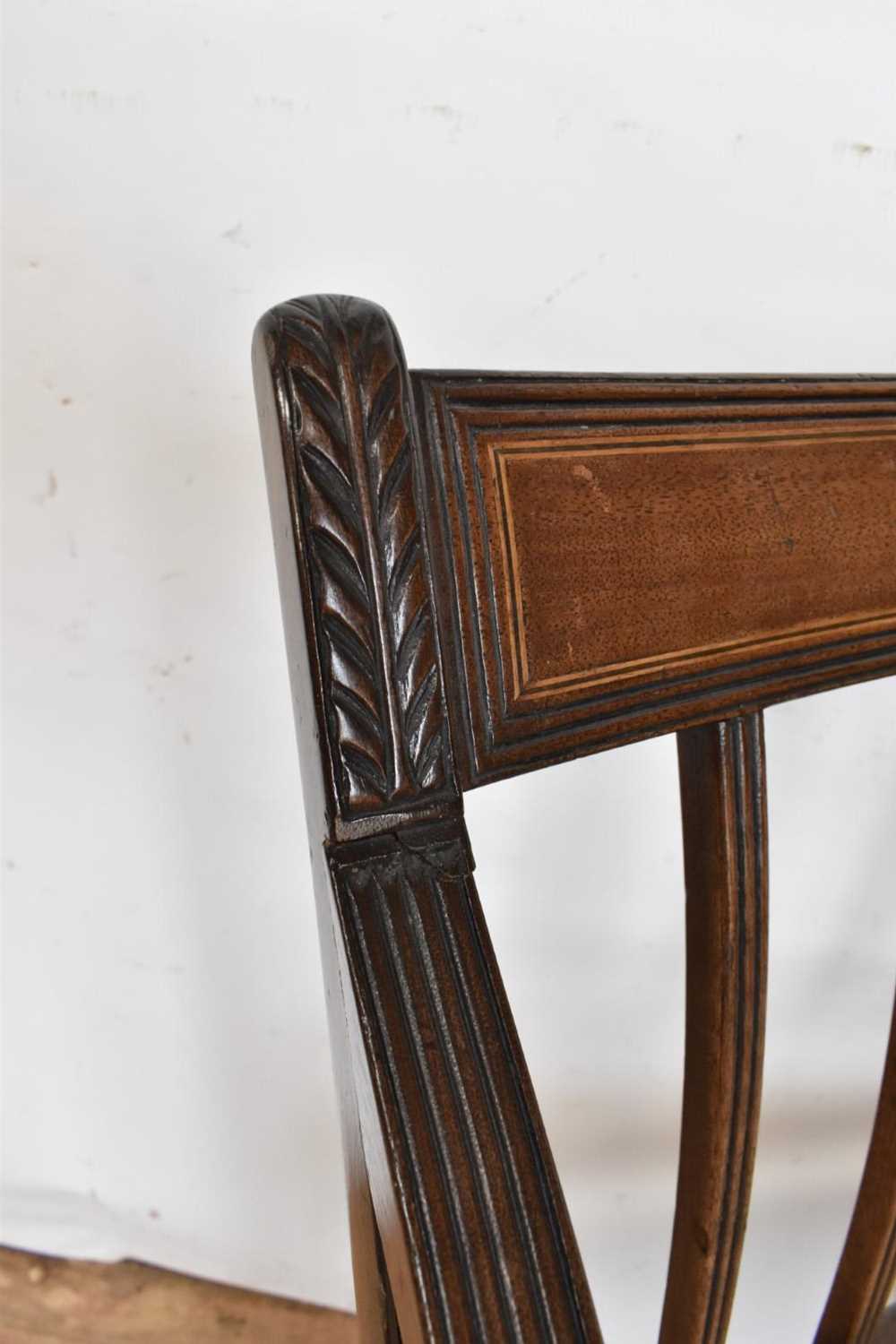 Set of ten dining chairs comprising eight George III mahogany dining chairs - Image 3 of 7