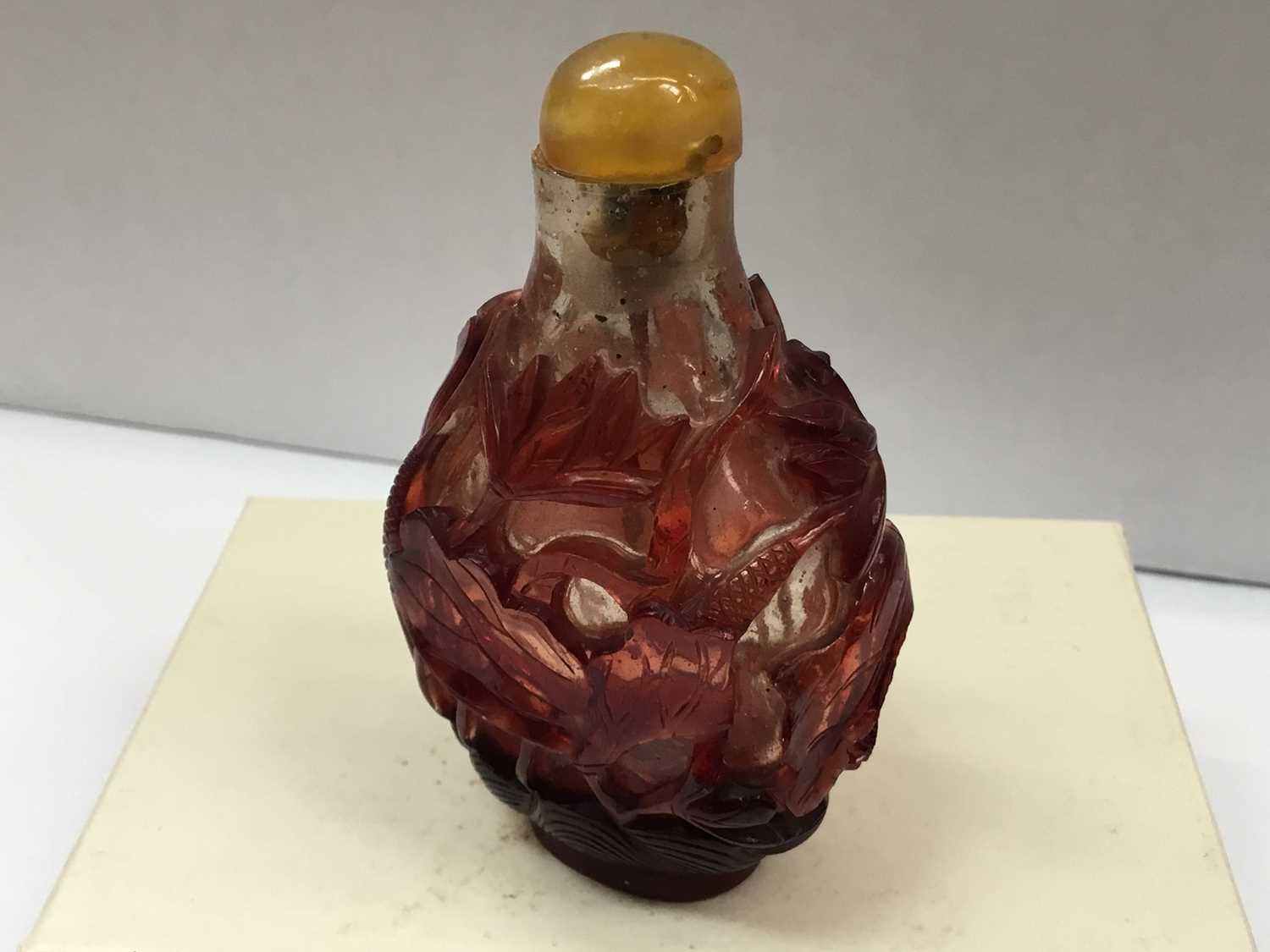 19th century Peking red overlay glass snuff - Image 5 of 5