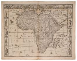 John Speed 17th century engraved map of Africa