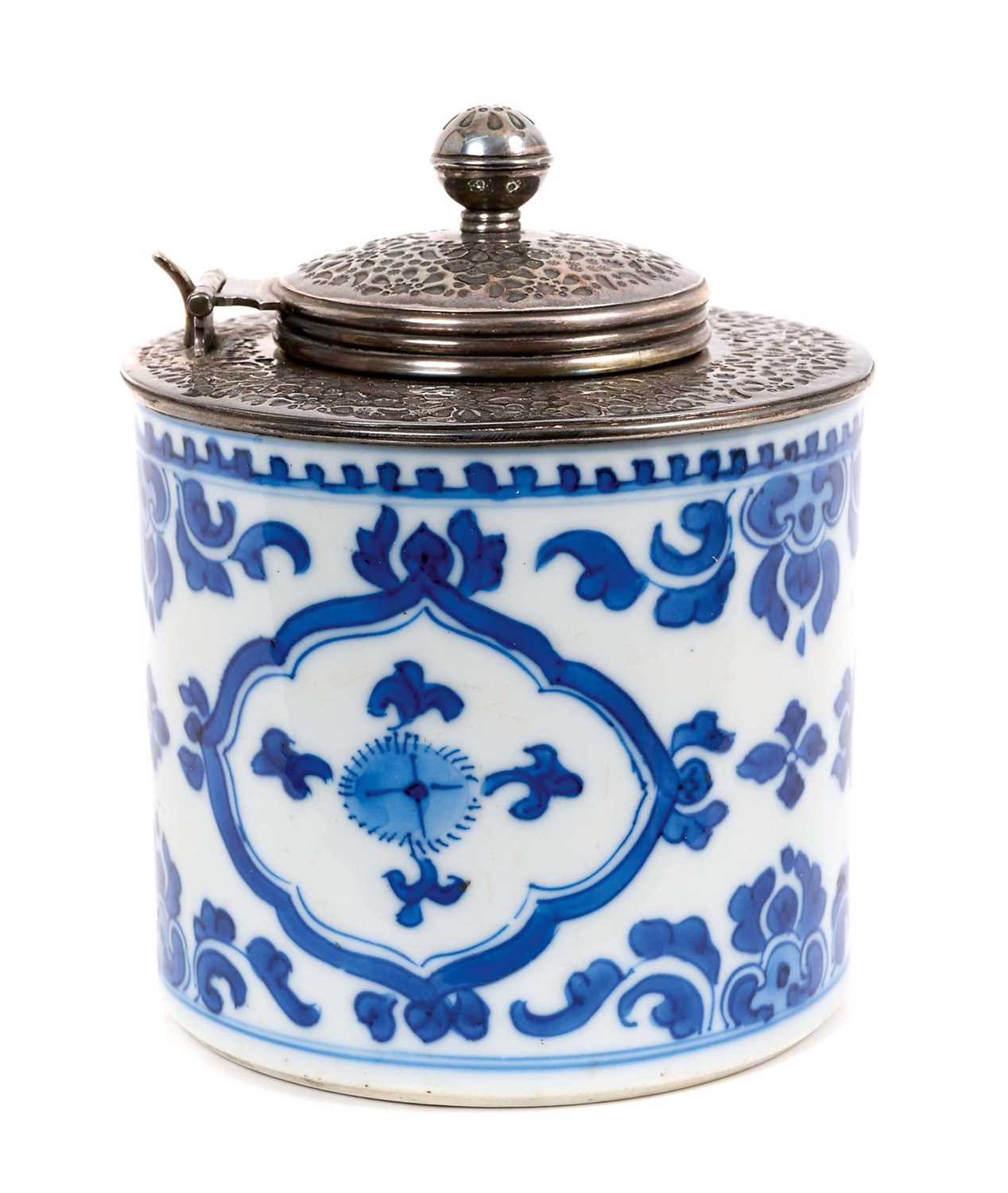 17th century Chinese blue and white porcelain pot converted to an inkwell