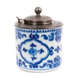 17th century Chinese blue and white porcelain pot converted to an inkwell