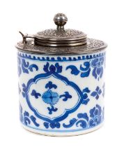 17th century Chinese blue and white porcelain pot converted to an inkwell