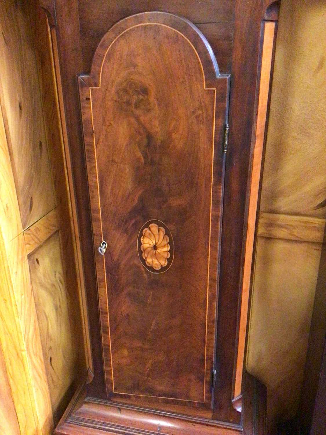 George III Irish inlaid mahogany longcase clock by George Walker, Dublin - Image 3 of 9