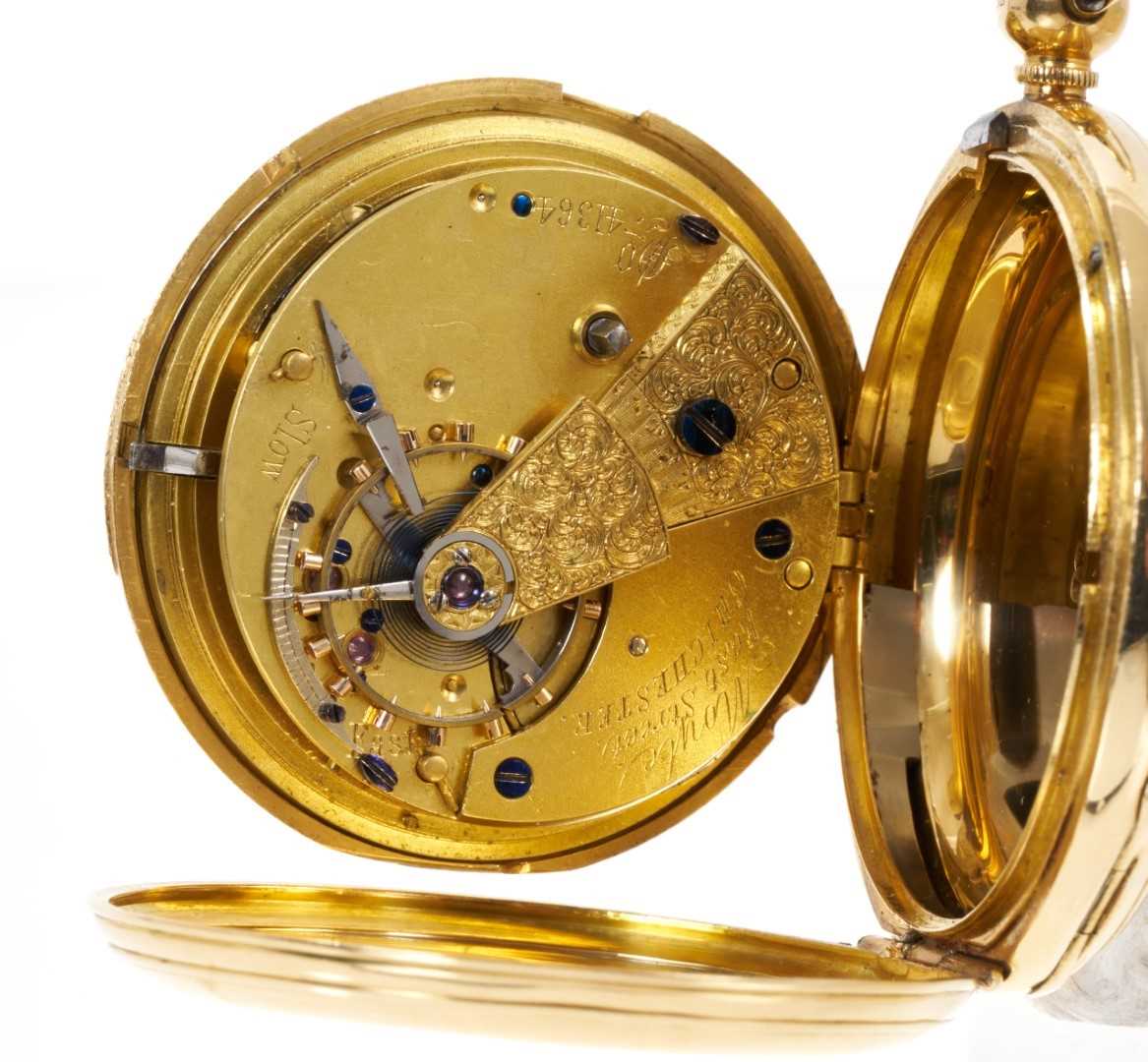 Victorian 18ct gold hunter pocket watch by Moyle, Chichester - Image 3 of 3