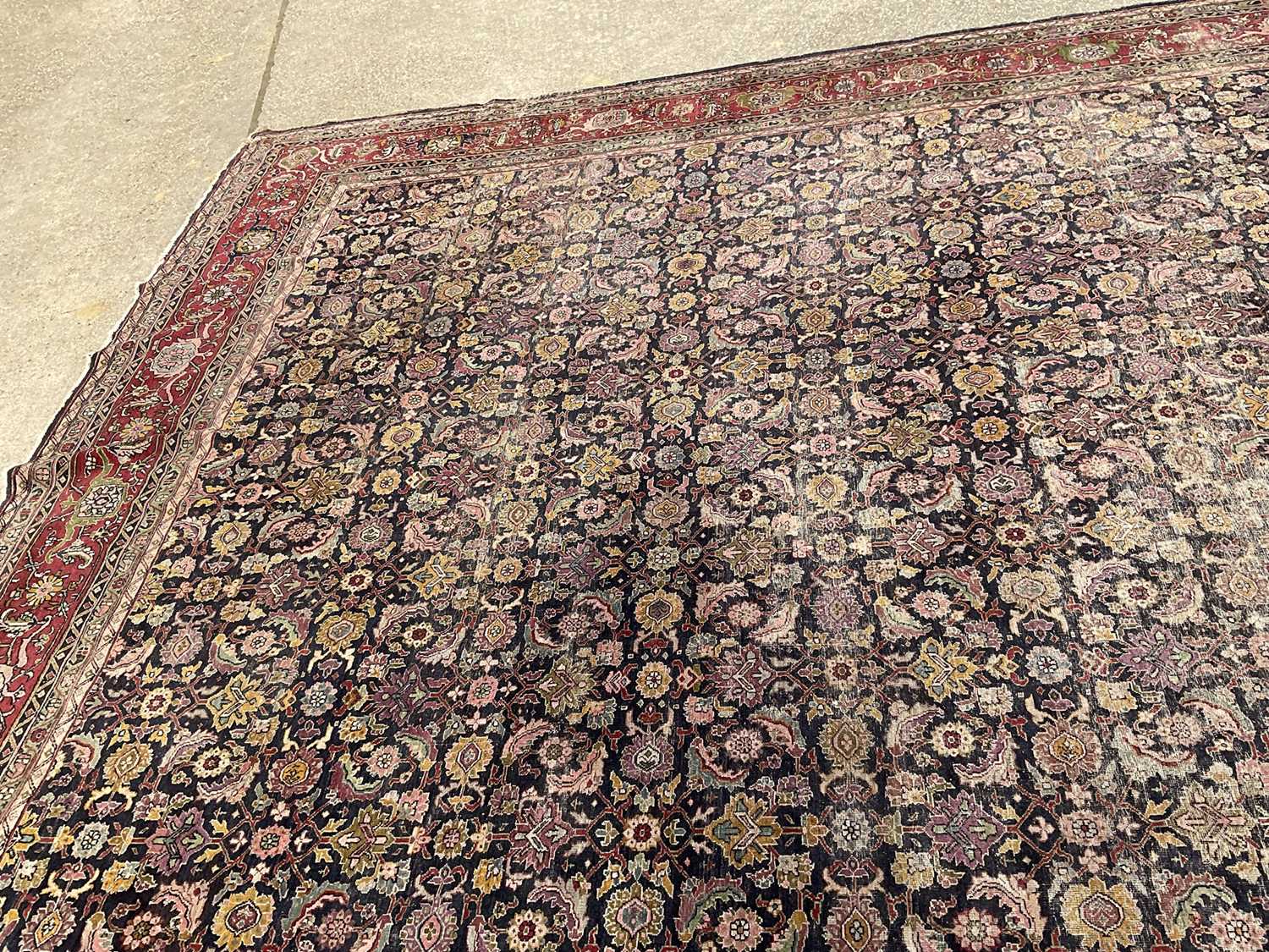 Good early Persian Bijar carpet, with allover floral knotwork on midnight blue ground, 400 x 300cm - Image 2 of 21