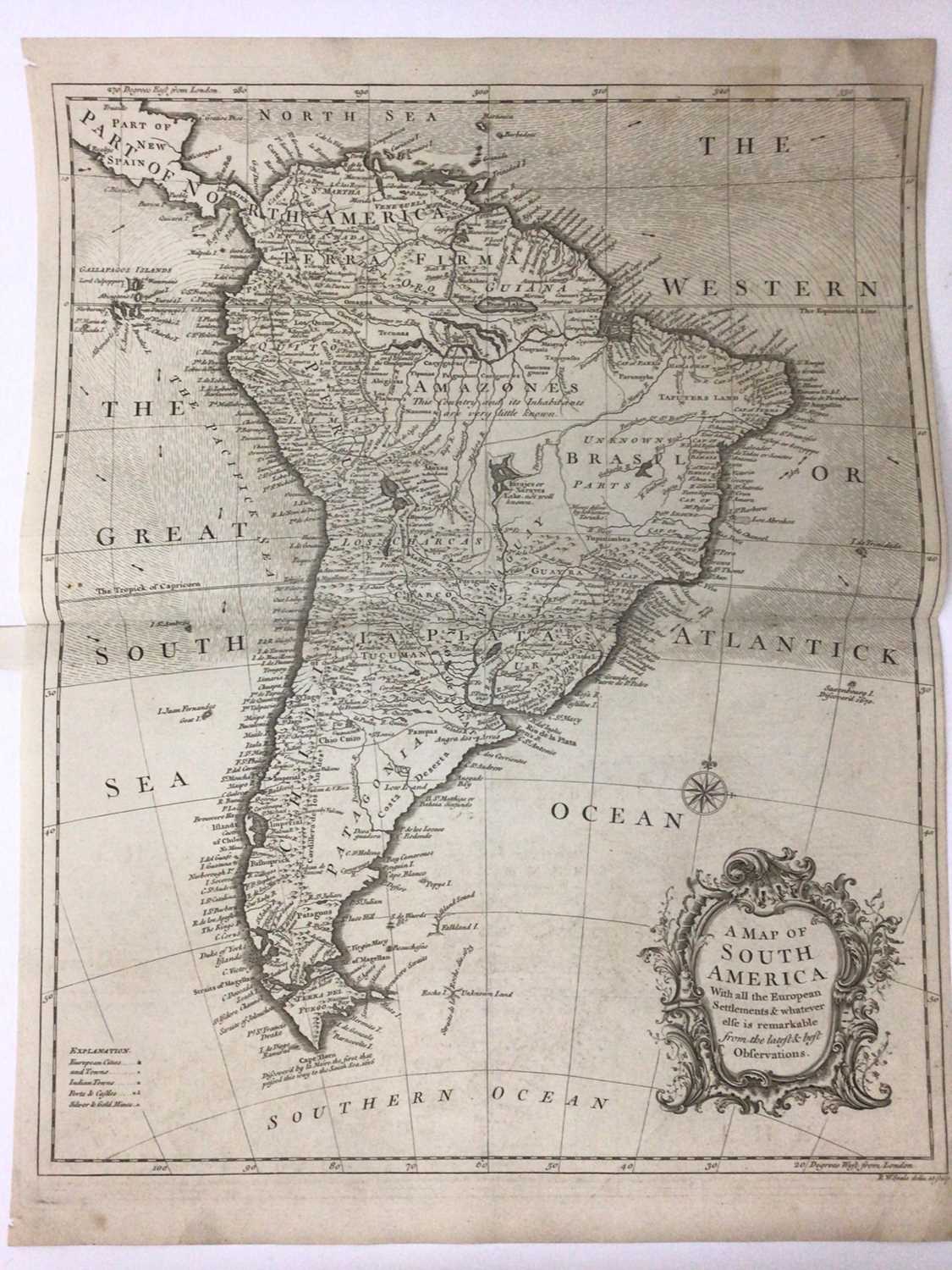 R W Seale, 18th century engraved map of North America and West Indies and another - Image 2 of 3