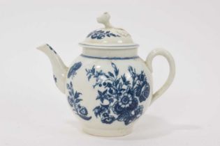 Caughley blue printed teapot and cover, circa 1780