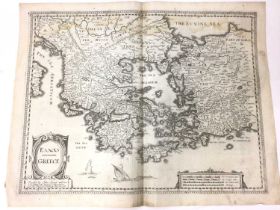 John Speed 17th century engraved map of Greece