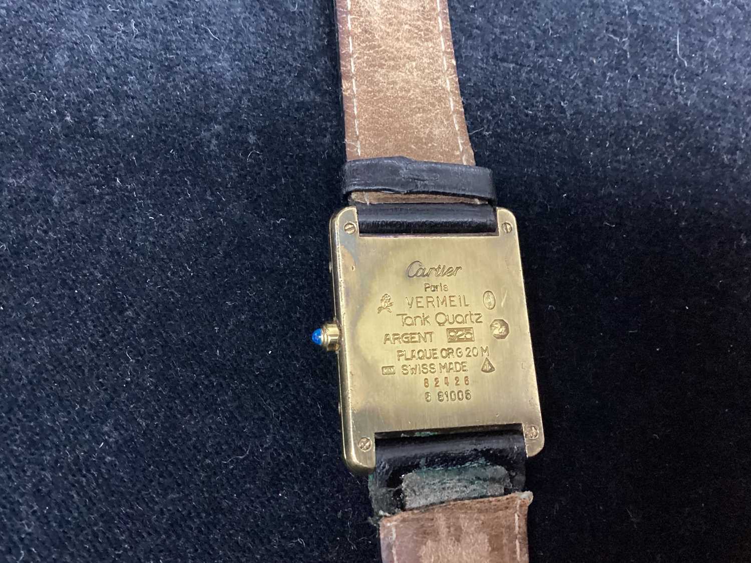 Cartier Must de Cartier Tank quartz wristwatch with leather strap - Image 4 of 5