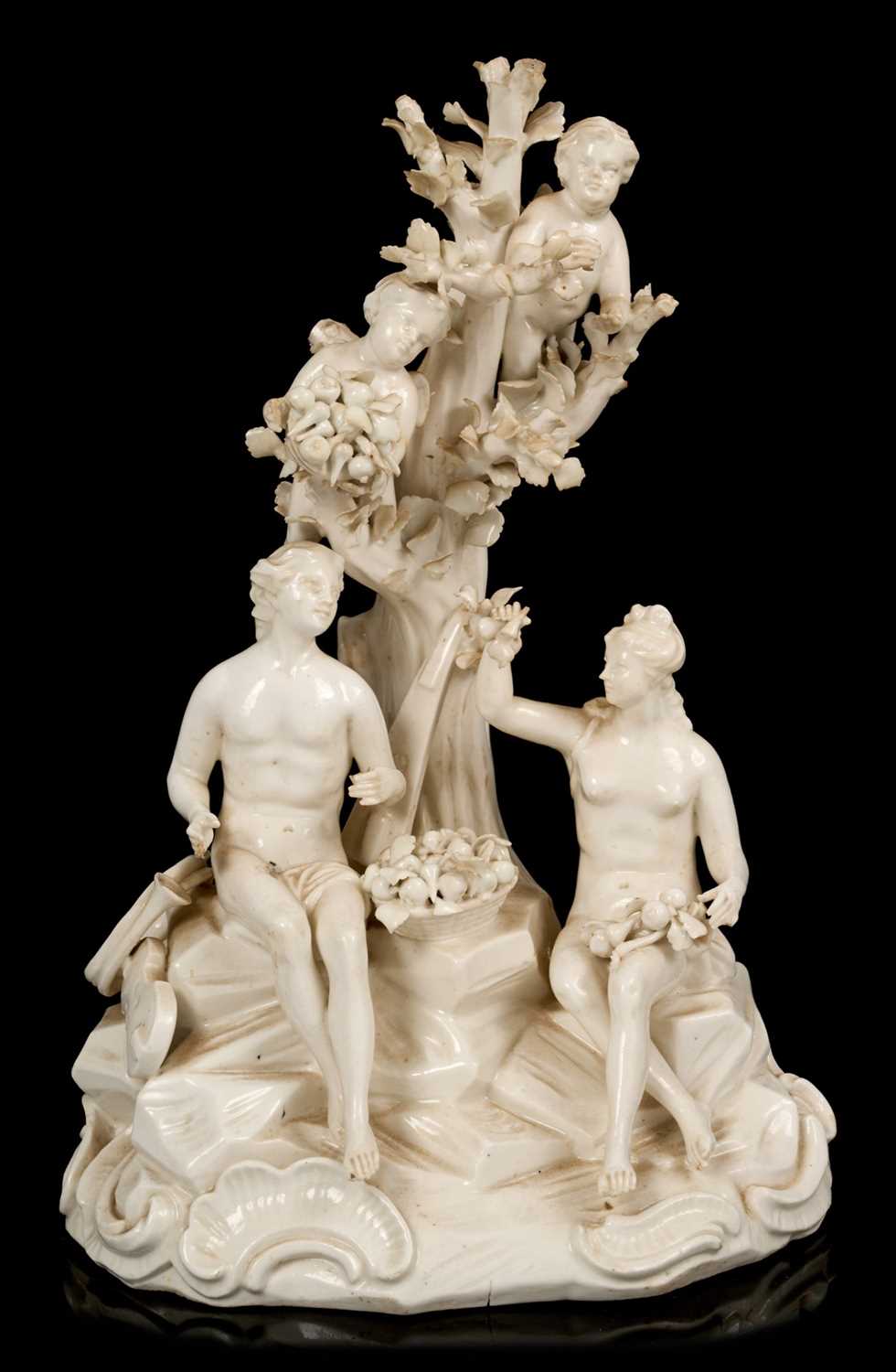18th century white glazed group