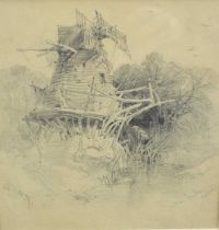 Henry Bright (1810-1873) pencil on paper - 'Near Leyden, Holland', signed and dated (18)39, 21cm x 2