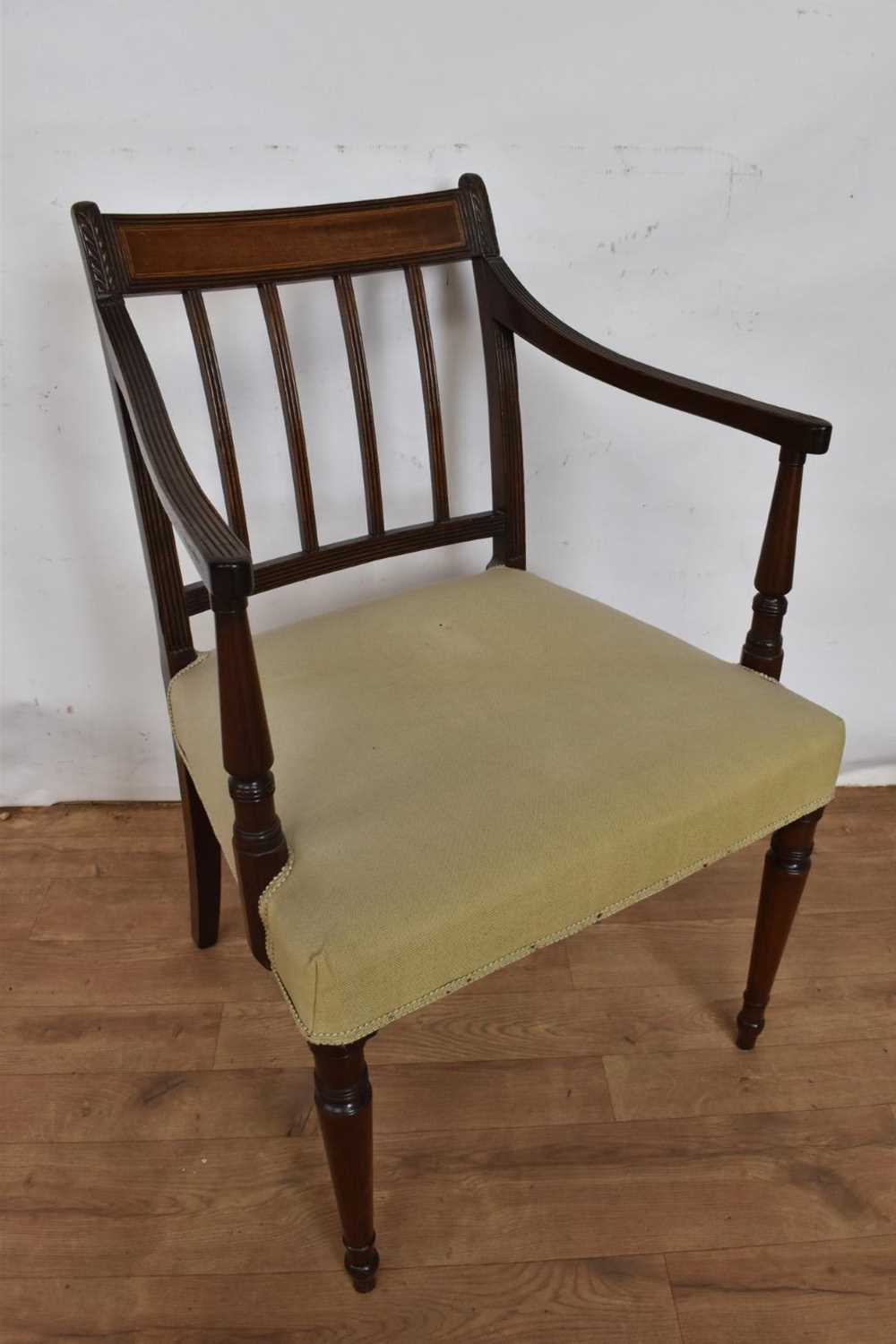 Set of ten dining chairs comprising eight George III mahogany dining chairs - Image 2 of 7