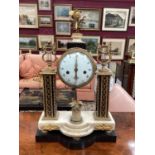 Early 19th century French Louis XVI-style marble and ormolu mantel clock