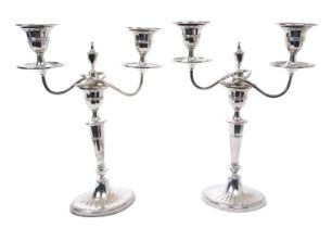 Pair of early 20th century silver plated candelabra