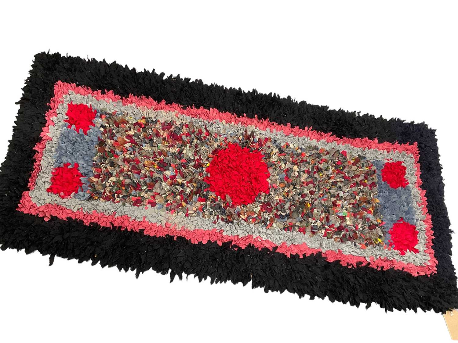 Rag rug with abstract design, 160 x 70cm