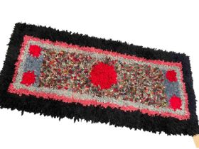 Rag rug with abstract design, 160 x 70cm
