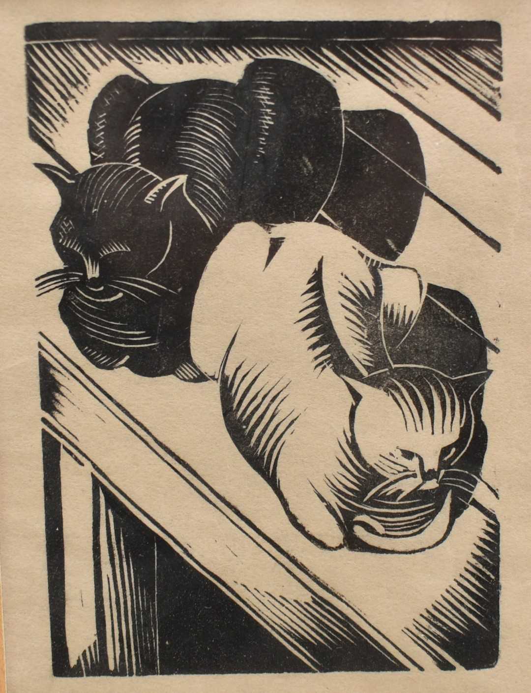 *John Nash (1893-1977) woodcut - Tibby and Patch, c.1919, stamped verso with Studio Stamp, 10cm x 7.