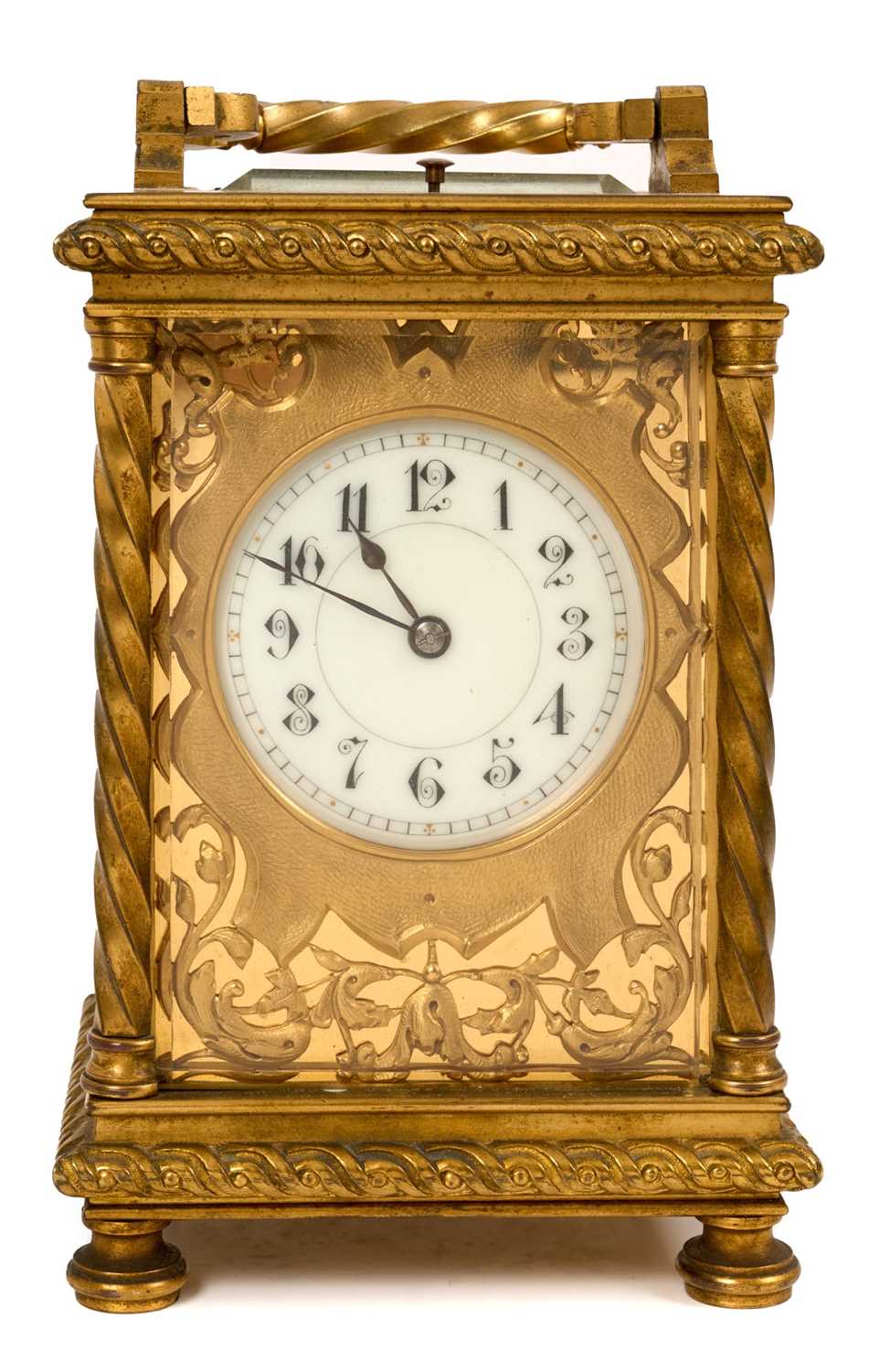 Good quality late 19th century French repeating carriage clock - Image 2 of 9