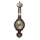 Early Victorian rosewood and mother of pearl inlaid barometer, signed S. Salkind, Ipswich