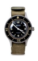 Rare 1950s Blancpain Fifty Fathoms wristwatch with paperwork