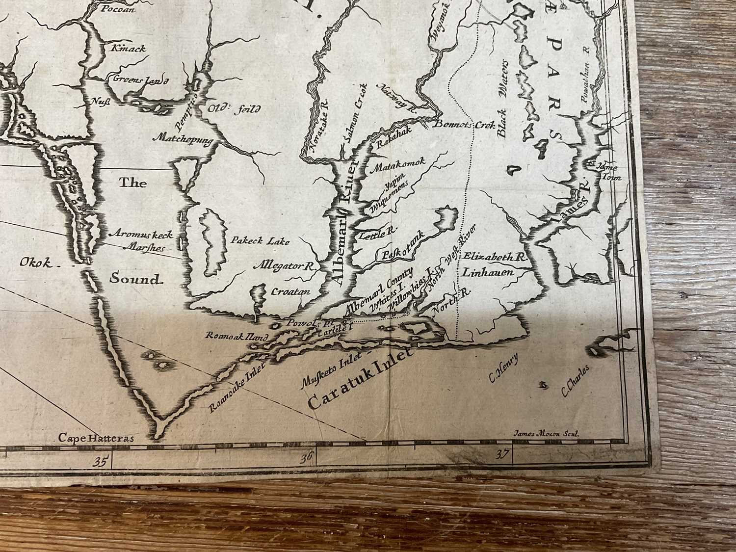 John Ogilby - rare engraved Map of Carolina, 1672 - Image 11 of 16