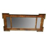 George I style walnut and gilt decorated landscape wall mirror