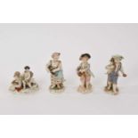 Four various Meissen figurines