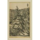 *Edward Bawden (1903-1989) signed limited etching - 'Cabin in the Forest', 8/50, dated 1952, 20.5cm